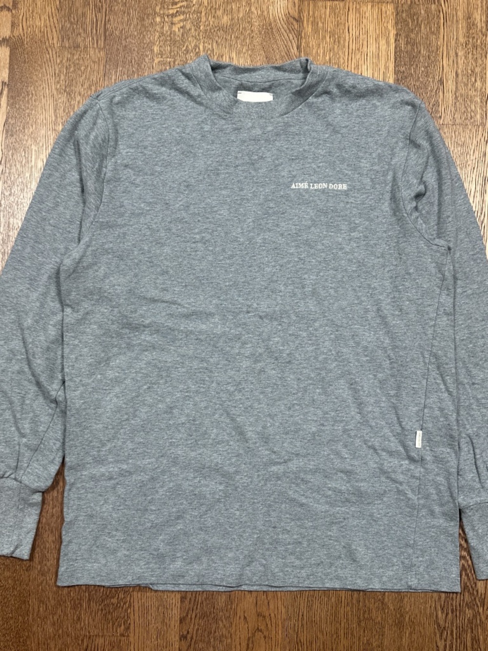 Aime Leon Dore Made in Canada Embroidered Logo Gray L/S T Shirt Mens Small